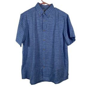 ROWN Blue White Stripe Button Down Shirt Size Large EUC #6641